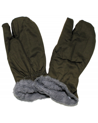 10 Stk. CZ/SK Handschuhe, M 55, oliv,gefüttert, 3 Finger, neuw.