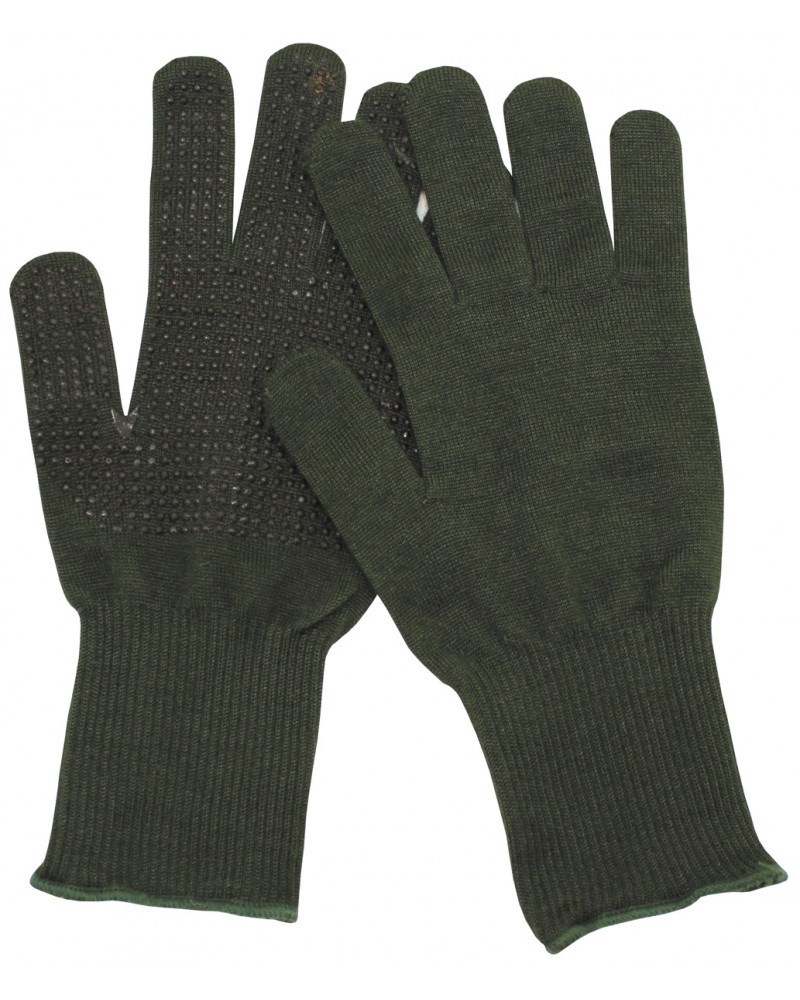 Brit. Fingerhandschuhe, Nomex,oliv, Strick, neuwertig