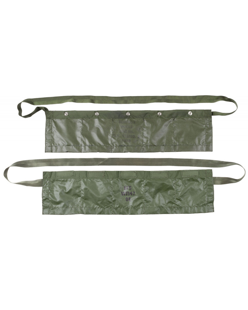 10 Stk. Brit. Munitions-Bandoliere,5 Fächer, oliv, gebr.