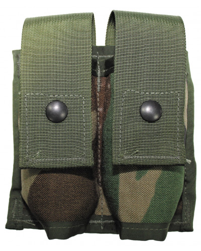 US Patronentasche, "MOLLE",doppel, woodland, gebr.