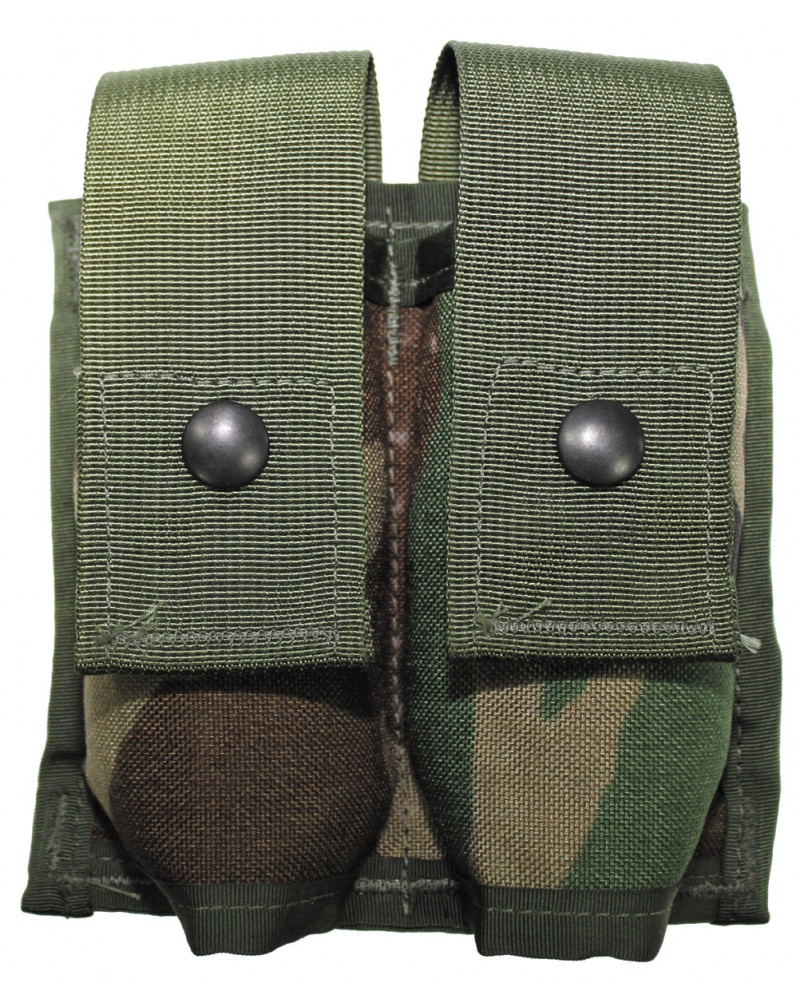 US Patronentasche, "MOLLE",doppel, woodland, gebr.