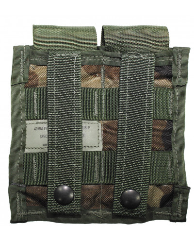 US Patronentasche, "MOLLE",doppel, woodland, gebr.