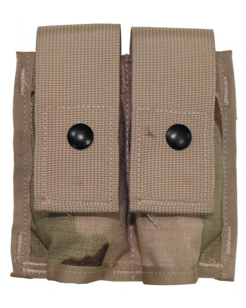 US Patronentasche, "MOLLE",doppel, 3 Fb.desert, neuw.