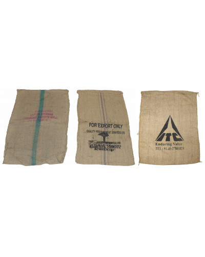 10 Stk. Kaffeesack, Jute, bedruckt,Gr.: ca.70 x 90 cm, gebr.