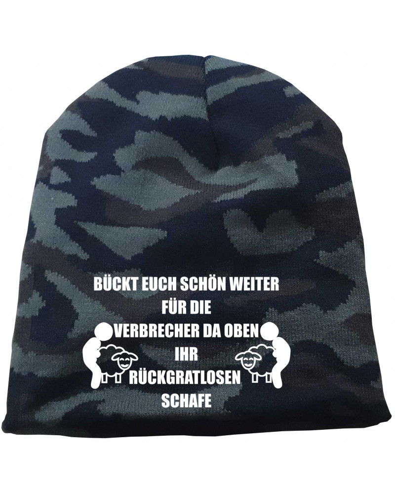 Bestickter Beanie "Camo" (Bückt euch schön weiter)