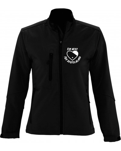 Bestickte Damen Softshell Jacke "3 Lagen" (Ein Herz für Deutschland)