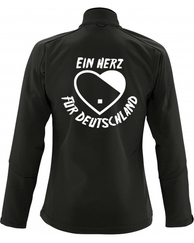 Bestickte Damen Softshell Jacke "3 Lagen" (Ein Herz für Deutschland)