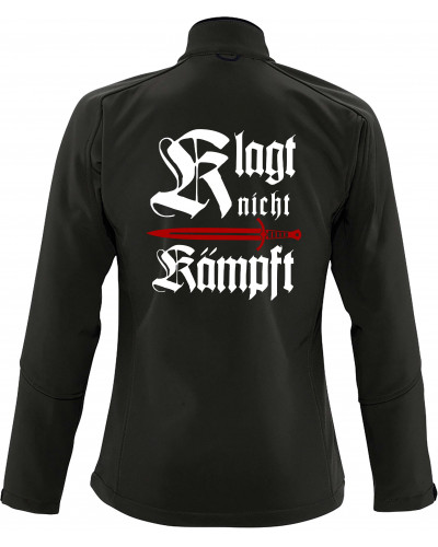 Bestickte Damen Softshell Jacke "3 Lagen" (Klagt nicht kämpft, Schwert)