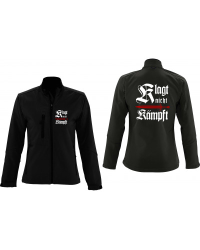 Bestickte Damen Softshell Jacke "3 Lagen" (Klagt nicht kämpft, Schwert)