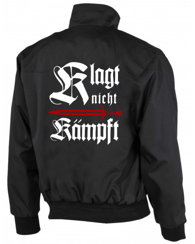 Bestickte Herren Harrington Jacke (Klagt nicht kämpft, Schwert)