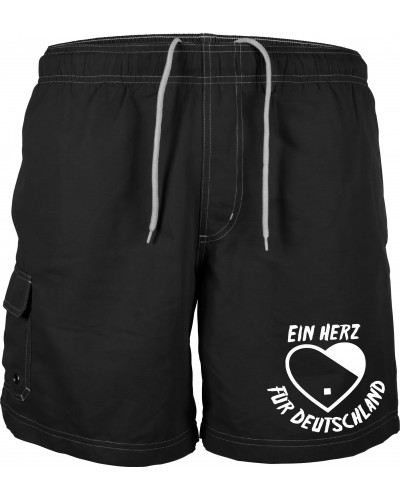 Bestickte Herren Badehose (Ein Herz für Deutschland)