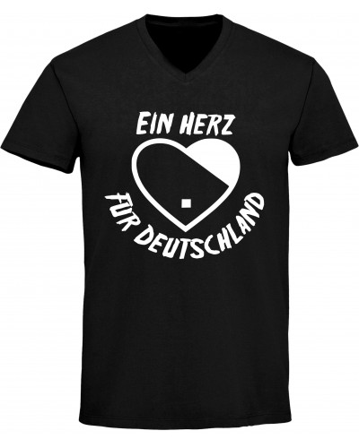 Herren V-Ausschnitt T-Shirt (Ein Herz für Deutschland)