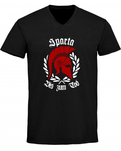 Herren V-Ausschnitt T-Shirt (Sparta, Bis zum Tod)