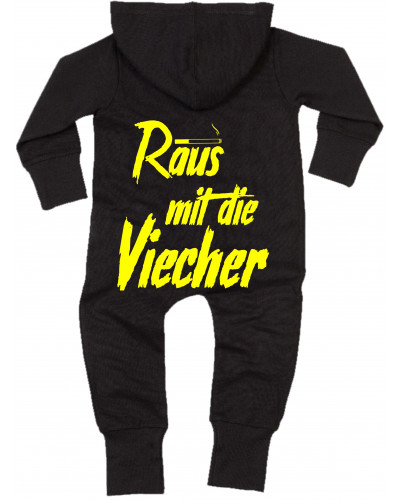 Bestickter Baby Strampler (Raus mit die Viecher)