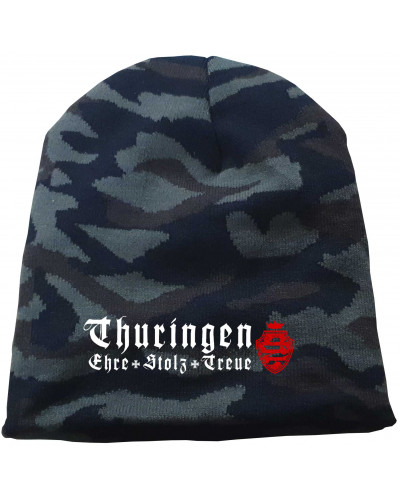 Bestickter Beanie "Camo" (Thüringen, ehre stolz treue)