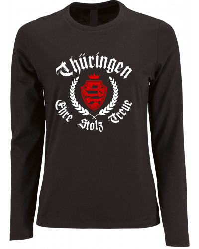 Damen Langarm Shirt (Thüringen, ehre stolz treue)