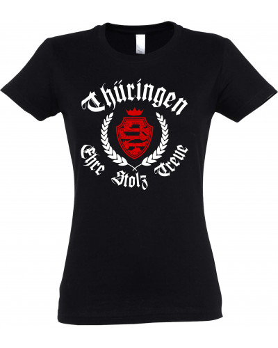 Damen T-Shirt (Thüringen, ehre stolz treue)