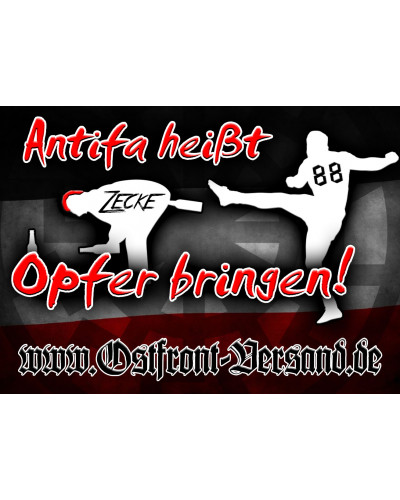 Aufkleber (Antifa heißt Opfer bringen) DIN A7