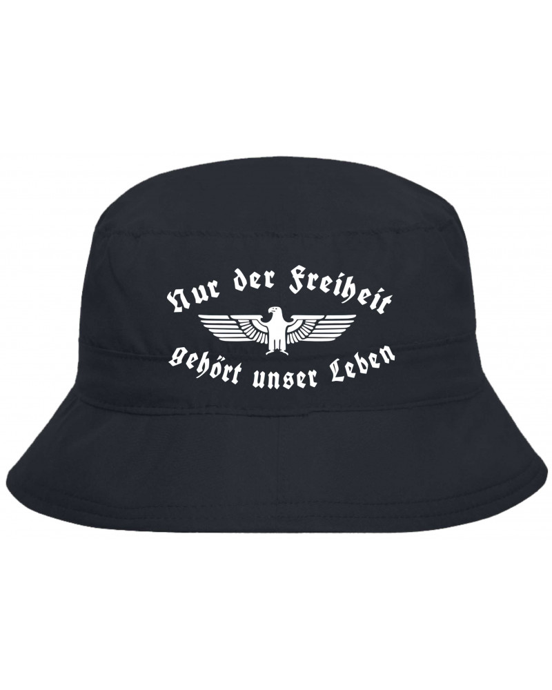 Bestickter Anglerhut "Urlaub" (Nur der Freiheit gehört unser Leben)