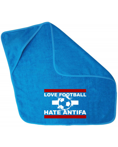 Besticktes Baby Handtuch 75x75cm (Love Football hate Antifa)