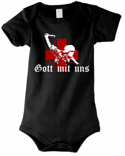 Baby Kurzarm Body (Gott mit uns, Soldat)