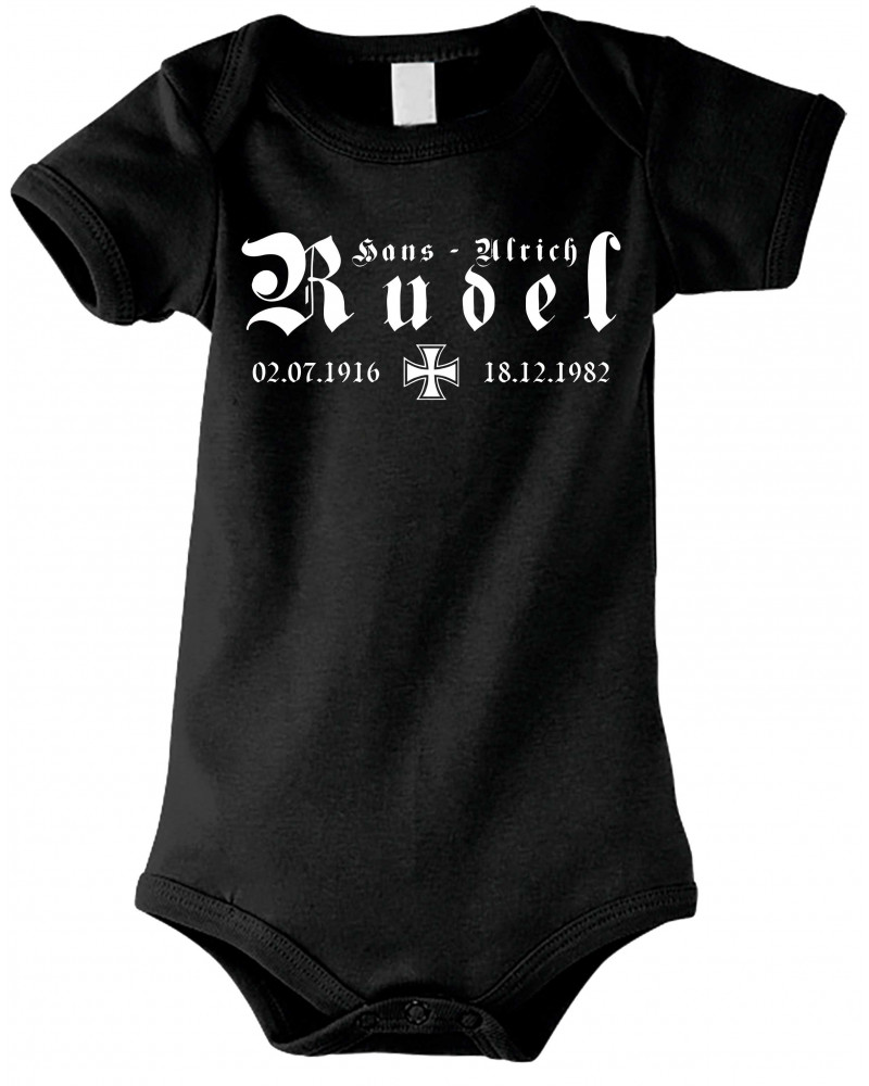 Baby Kurzarm Body (Hans - Ulrich Rudel, Kreuz)