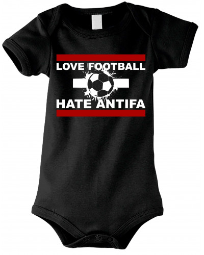 Baby Kurzarm Body (Love Football hate Antifa)