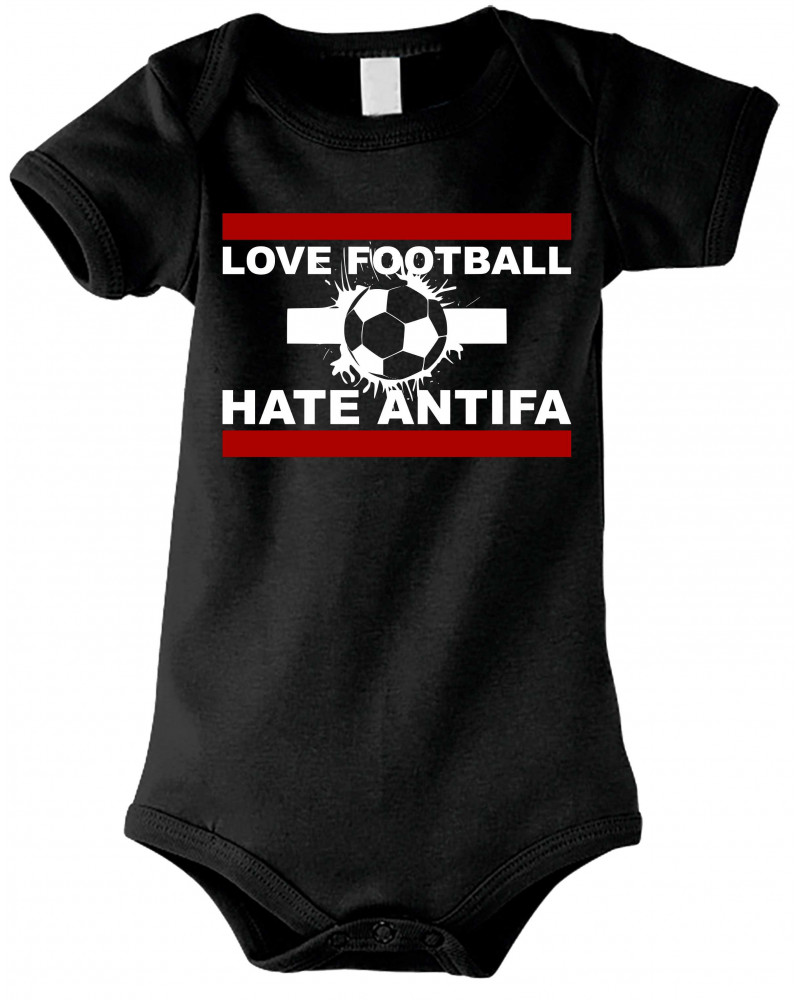 Baby Kurzarm Body (Love Football hate Antifa)