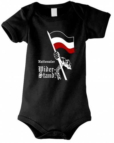 Baby Kurzarm Body (Nationaler Widerstand, Fahne)