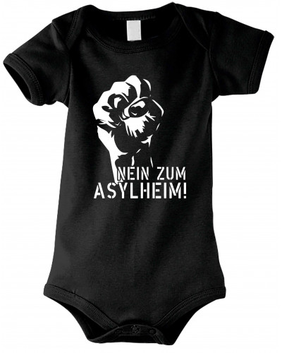 Baby Kurzarm Body (Nein zum Asylheim)