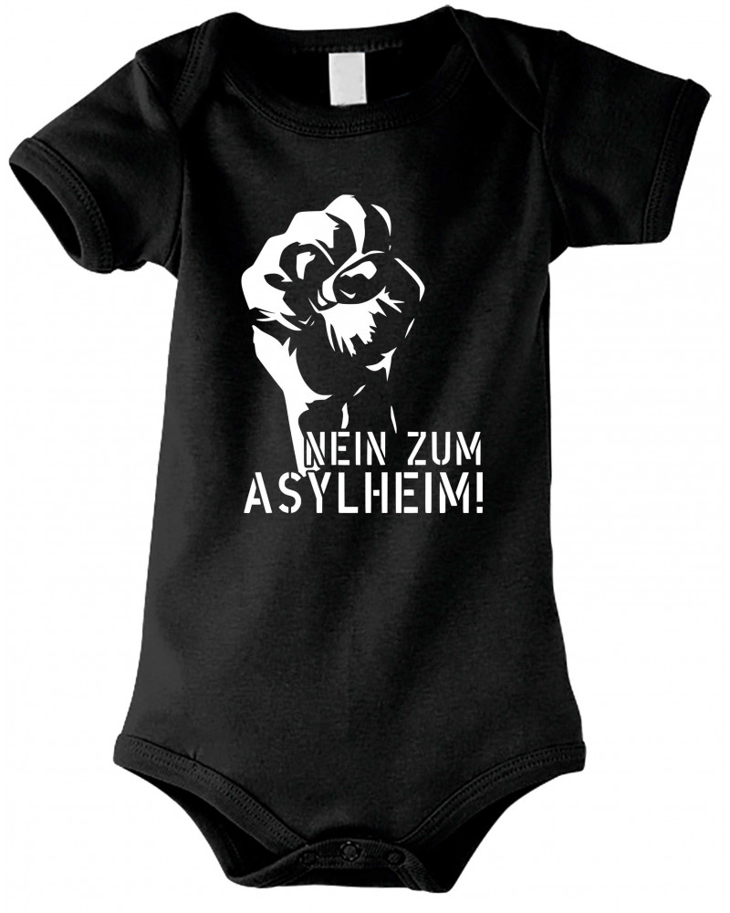 Baby Kurzarm Body (Nein zum Asylheim)