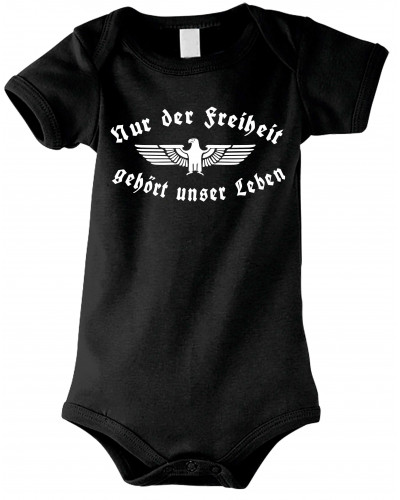 Baby Kurzarm Body (Nur der Freiheit gehört unser Leben)