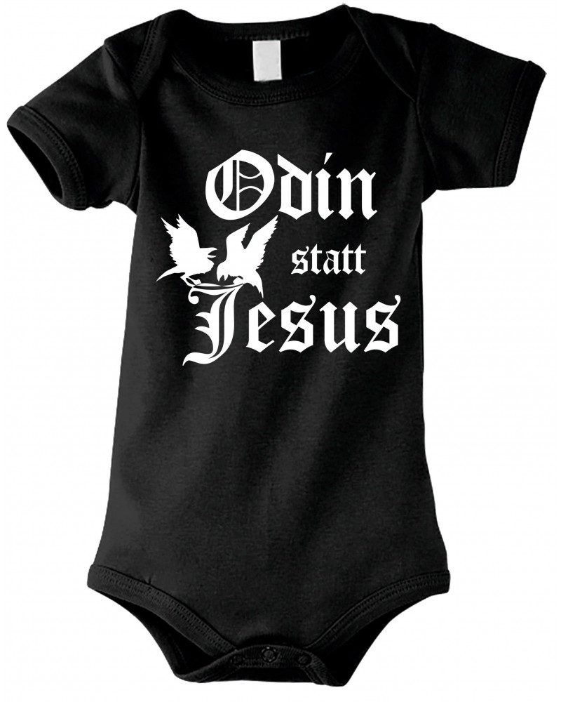 Baby Kurzarm Body (Odin statt Jesus)