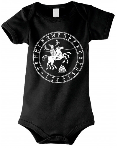 Baby Kurzarm Body (Odin und Sleipnir)