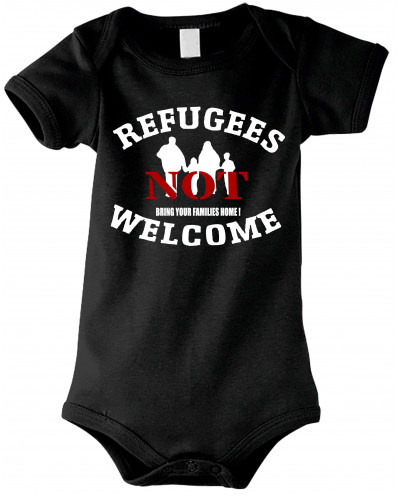 Baby Kurzarm Body (Refugees not welcome)
