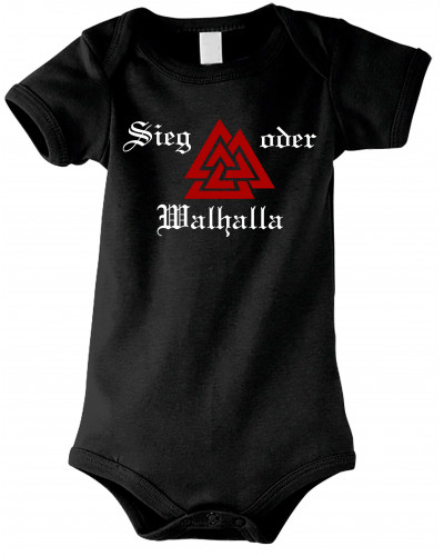 Baby Kurzarm Body (Sieg oder Walhalla)