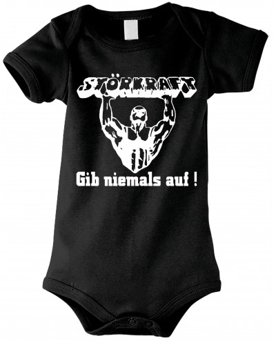 Baby Kurzarm Body (Störkraft gib niemals auf)