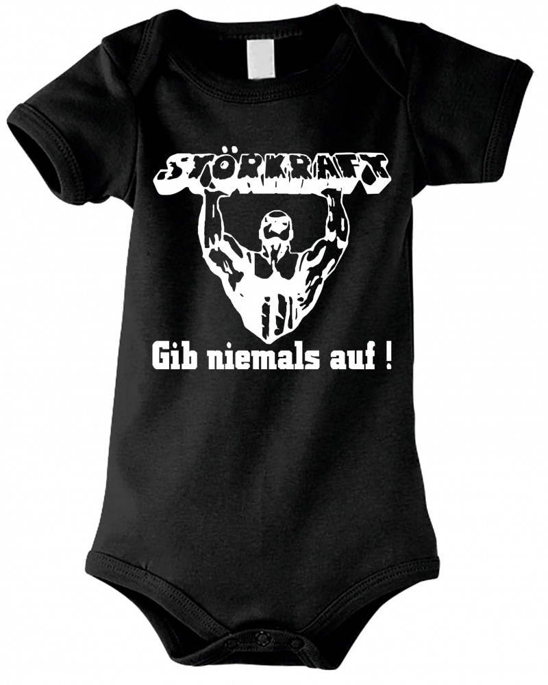 Baby Kurzarm Body (Störkraft gib niemals auf)