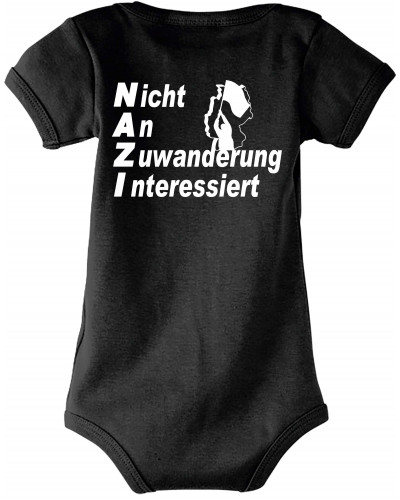 Baby Kurzarm Body (Nicht an Zuwanderung interessiert, Fahne)