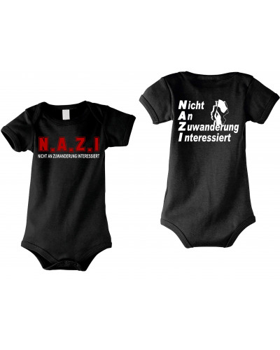 Baby Kurzarm Body (Nicht an Zuwanderung interessiert, Fahne)