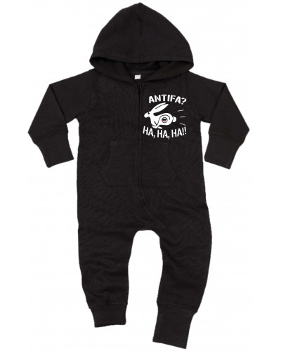 Bestickter Baby Strampler (Antifa, ha ha ha)