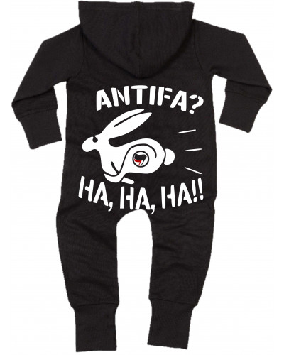 Bestickter Baby Strampler (Antifa, ha ha ha)