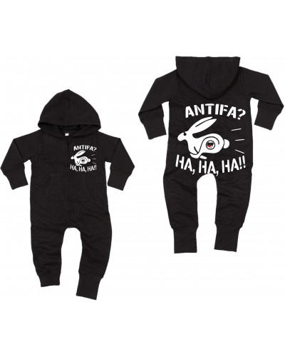 Bestickter Baby Strampler (Antifa, ha ha ha)