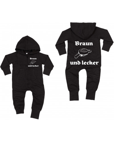 Bestickter Baby Strampler (Braun und lecker)