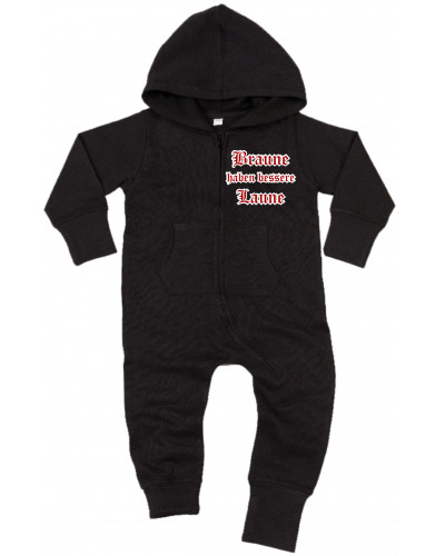 Bestickter Baby Strampler (Braune haben bessere laune)