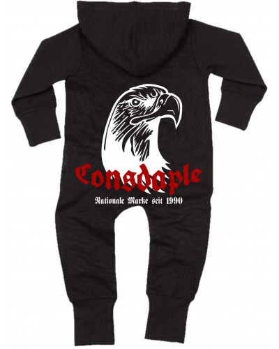 Bestickter Baby Strampler (Consdaple, Adlerkopf 1990)