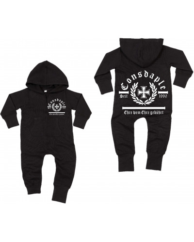 Bestickter Baby Strampler (Consdaple, Ehre wem Ehre gebührt)