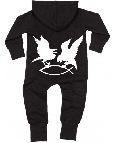 Bestickter Baby Strampler (Hugin Munin)