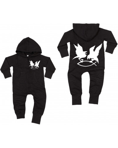 Bestickter Baby Strampler (Hugin Munin)