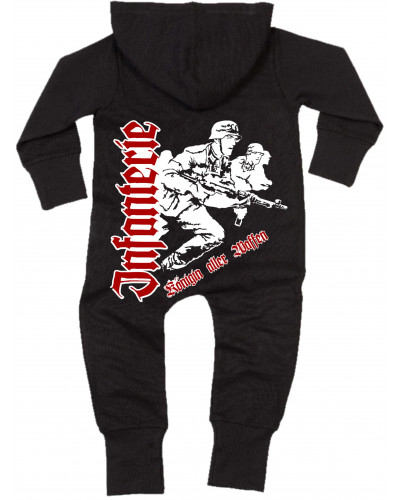 Bestickter Baby Strampler (Infanterie, Königin aller Waffen)